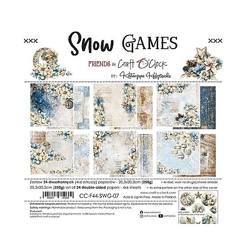 Scrapbook papier Snow Games Craft o Clok  8x8