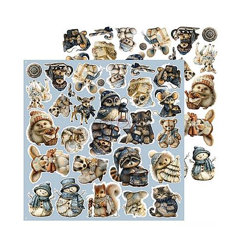 Scrapbook papier na vystrihovanie - Snow Games -  12x12 - Extra set Mix - Craft o Clock