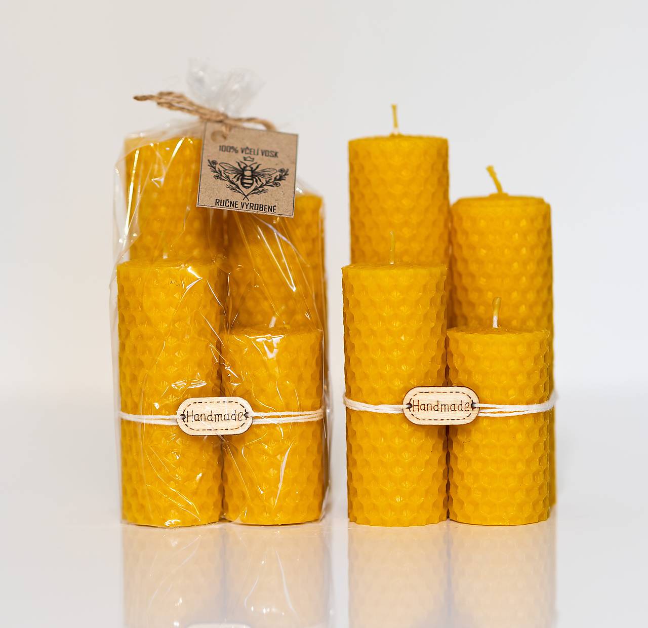 AKCIA - Adventné sviečky zo 100% včelieho vosku - 6-8-10-12 x 2,5cm - Žlté