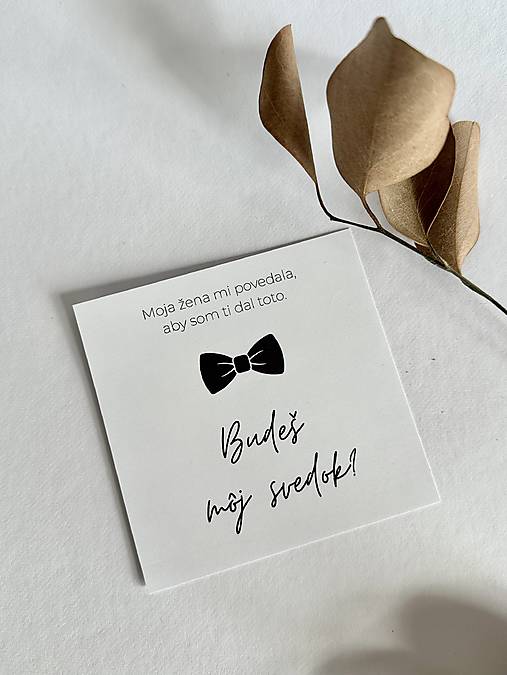 Grafika - Kartička Budeš môj svedok?  minimalist - 18575462_