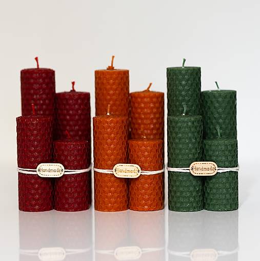 AKCIA - Adventné sviečky zo 100% včelieho vosku - 6-8-10-12 x 2,5cm - Farebné
