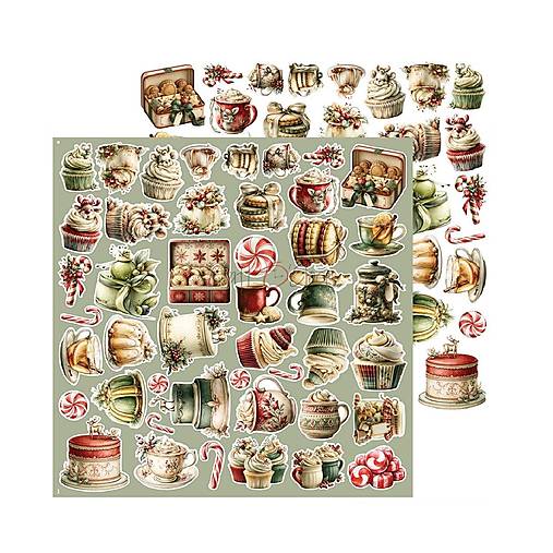 Scrapbook papier na vystrihovanie - Spirit of Christmas -  12x12 - Extra set Mix - Craft o Clock