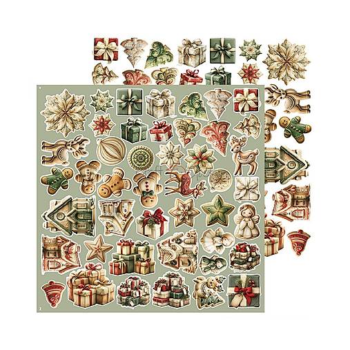 Scrapbook papier na vystrihovanie - Spirit of Christmas -  12x12 - Extra set Mix - Craft o Clock