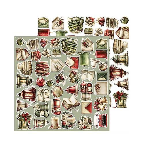 Scrapbook papier na vystrihovanie - Spirit of Christmas -  12x12 - Extra set Mix - Craft o Clock