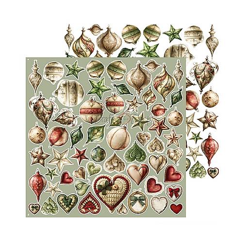 Scrapbook papier na vystrihovanie - Spirit of Christmas -  12x12 - Extra set Mix - Craft o Clock