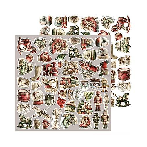 Scrapbook papier na vystrihovanie - Spirit of Christmas -  12x12 - Extra set Mix - Craft o Clock