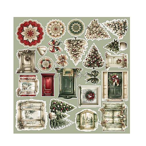 Scrapbook papier na vystrihovanie - Spirit of Christmas -  12x12 - Extra set Mix - Craft o Clock