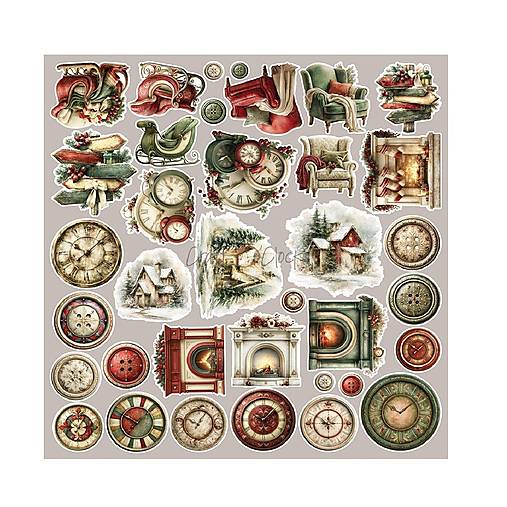 Scrapbook papier na vystrihovanie - Spirit of Christmas -  12x12 - Extra set Mix - Craft o Clock