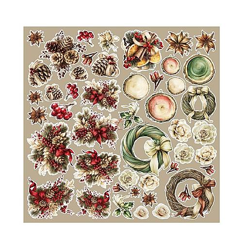 Scrapbook papier na vystrihovanie - Spirit of Christmas Flowers -  12x12 - Extra set Flowers - Craft o Clock