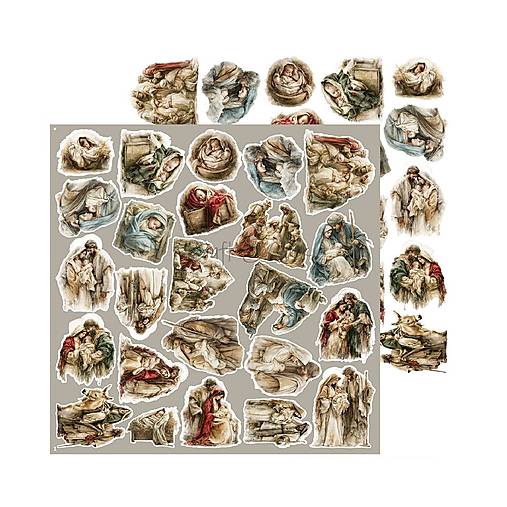 Scrapbook papier na vystrihovanie - Christmas Night -  12x12 - Extra set Flowers - Craft o Clock