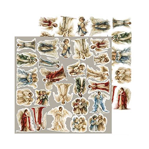 Scrapbook papier na vystrihovanie - Christmas Night -  12x12 - Extra set Flowers - Craft o Clock