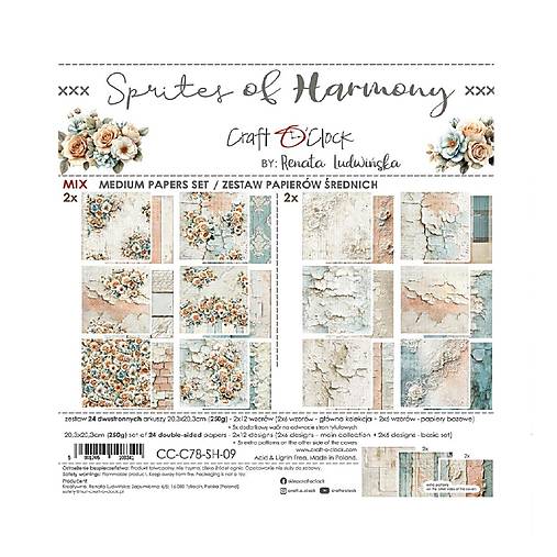 Scrapbook papier Sprites of Harmony Mix Craft o Clok  8x8