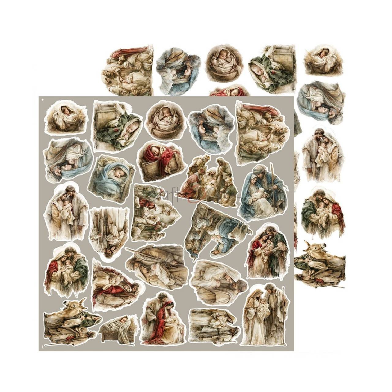 Scrapbook papier na vystrihovanie - Christmas Night -  12x12 - Extra set Flowers - Craft o Clock