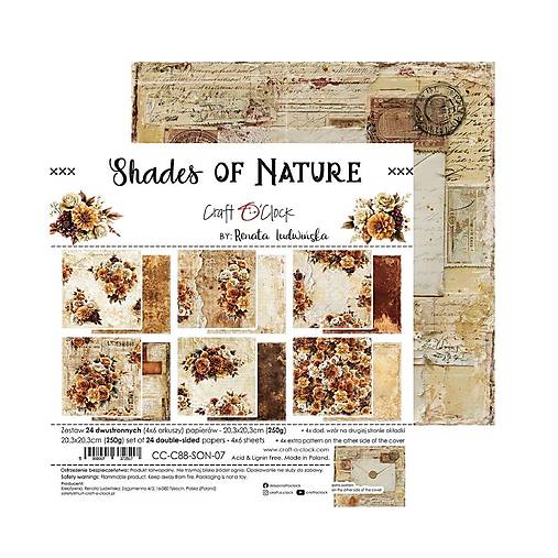 Scrapbook papier Shades of Nature Craft o Clok  8x8