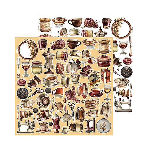 Scrapbook papier na vystrihovanie - Shades of Nature -  12x12 - Extra set Mix - Craft o Clock