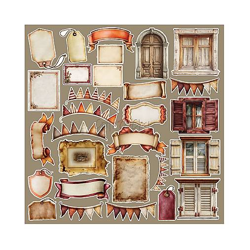 Scrapbook papier na vystrihovanie - Shades of Nature -  12x12 - Extra set Mix - Craft o Clock