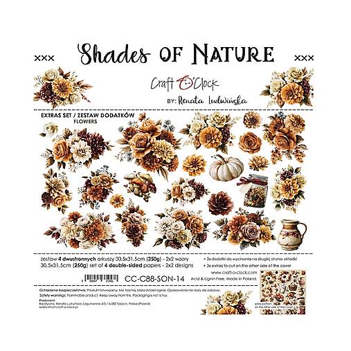 Scrapbook papier na vystrihovanie - Shades of Nature -  12x12 - Extra set Flowers - Craft o Clock