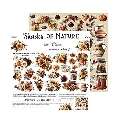 Scrapbook papier na vystrihovanie - Shades of Nature -  12x12 - Extra set Flowers - Craft o Clock