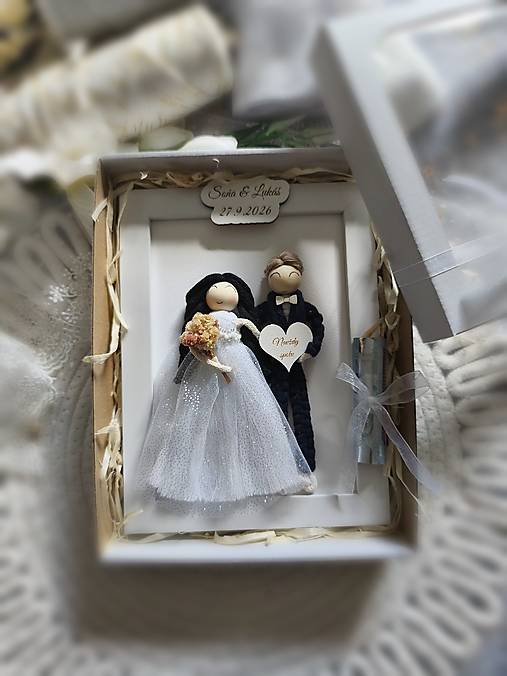 Tabuľky - Darček pre novomanželov , Macrame rámik - 18583345_
