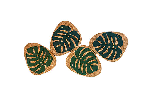 Korková mini podložka MONSTERA 4 kusy
