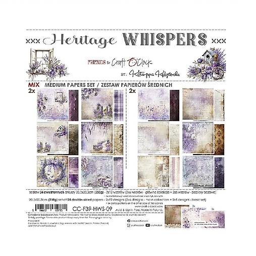 Scrapbook papier Heritage Whispers  Craft o Clok  8x8