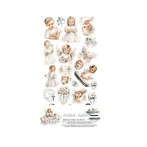 Scrapbook papier na vystrihovanie - Heartheat-baptism -  Alchemy of Art - 6 x 12 - / AA-H-B-11/