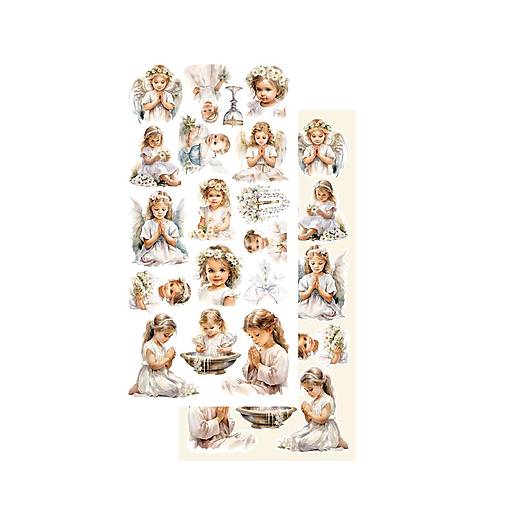 Scrapbook papier na vystrihovanie - Heartheat-baptism -  Alchemy of Art - 6 x 12 - / AA-H-B-11/