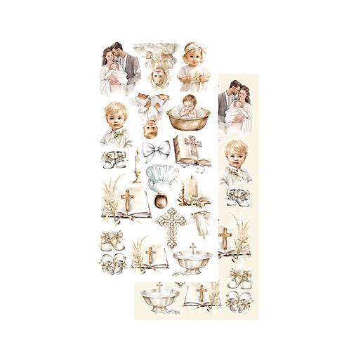 Scrapbook papier na vystrihovanie - Heartheat-baptism -  Alchemy of Art - 6 x 12 - / AA-H-B-11/