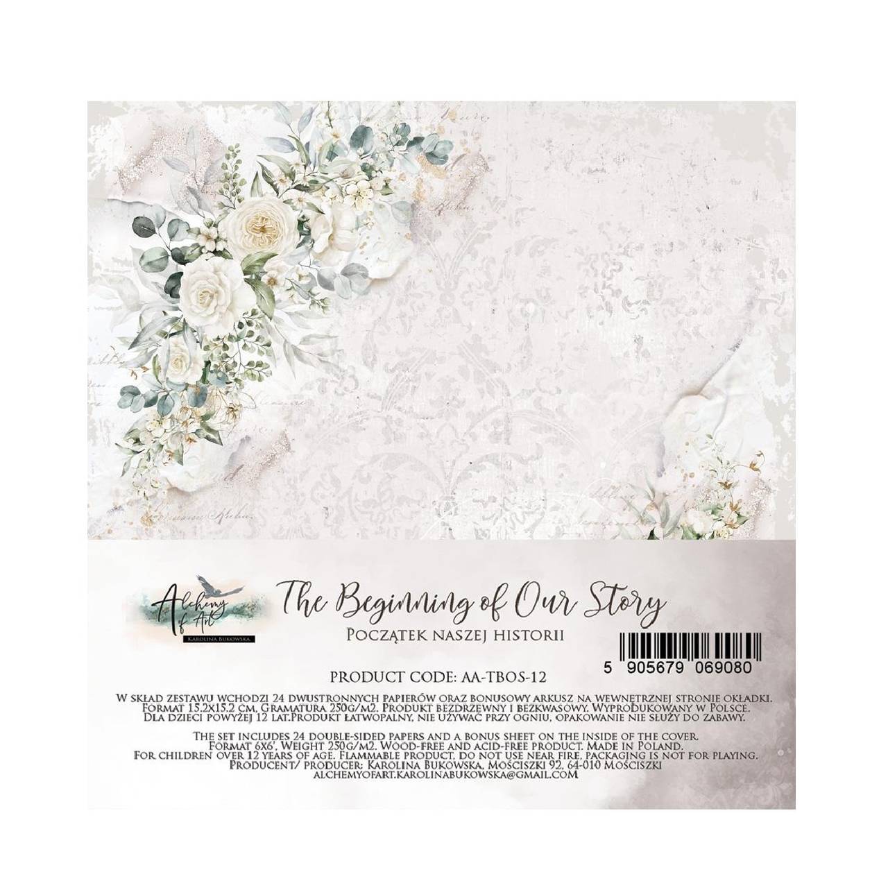 Scrapbook papier The Beginning of Our Story Alchemy of Art  6x6