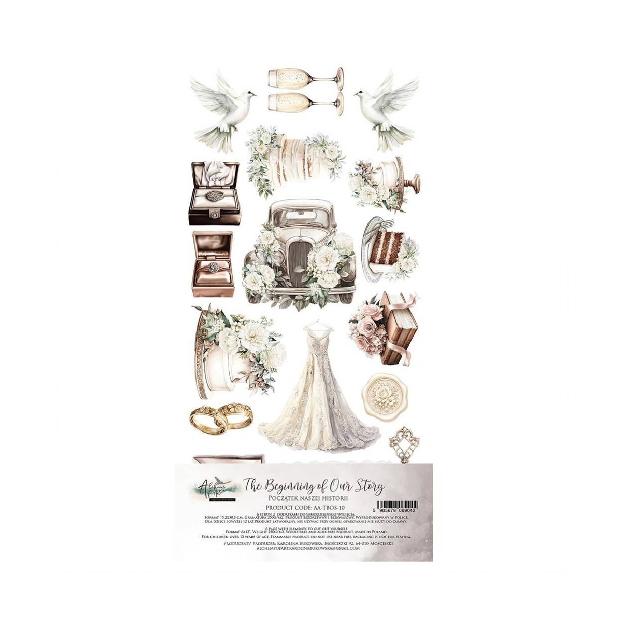 Scrapbook papier na vystrihovanie - The Beginning of Our Story -  Alchemy of Art - 6 x 12 - / AA-TBOS-10/