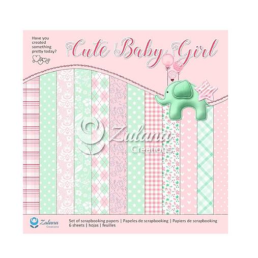 Scrapbook papier Cute Baby Girl Zulana Creations 12 x 12
