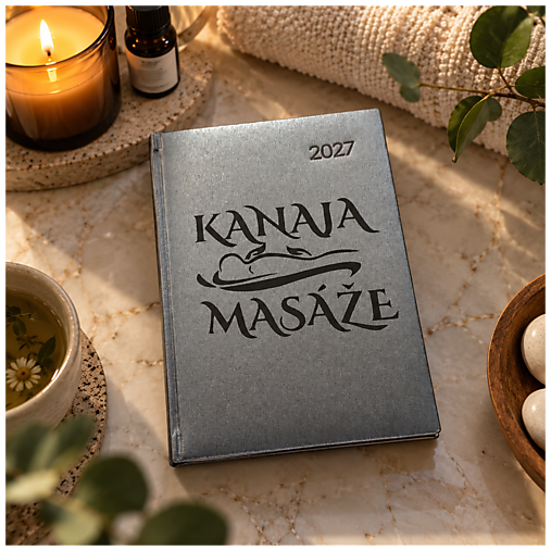 Papiernictvo - Personalizovaný týždenný diár 2027 - cena je konečná s neobmedzeným gravírom na jednej strane strieborný - 18589093_