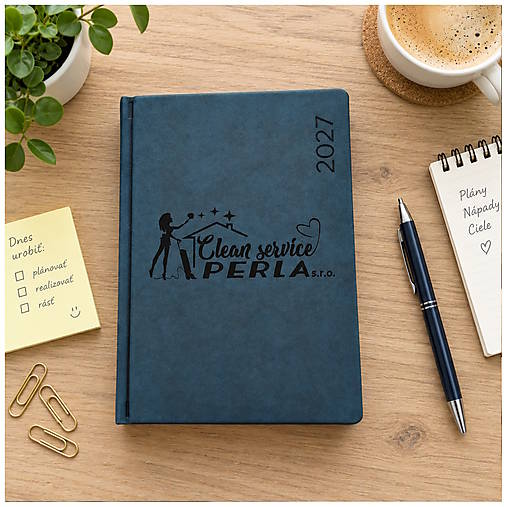 Papiernictvo - Personalizovaný týždenný diár 2027 - cena je konečná s neobmedzeným gravírom na jednej strane Antracit - 18589100_