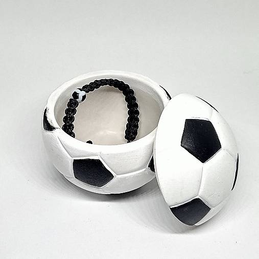Dekorácie - Ručne maľovaná sadrová dóza s viečkom  (Darčekový set pre futbalistu) - 18590326_
