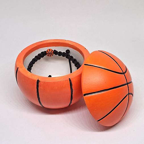 Dekorácie - Ručne maľovaná sadrová dóza s viečkom  (Darčekový set pre basketbalistu) - 18590330_