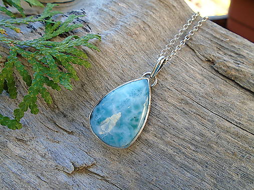 Náhrdelníky - Strieborný Prívesok Ag925 Larimar - 18590268_