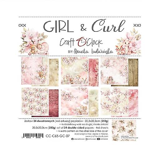 Scrapbook papier Girl & Curl Craft o Clok  8x8