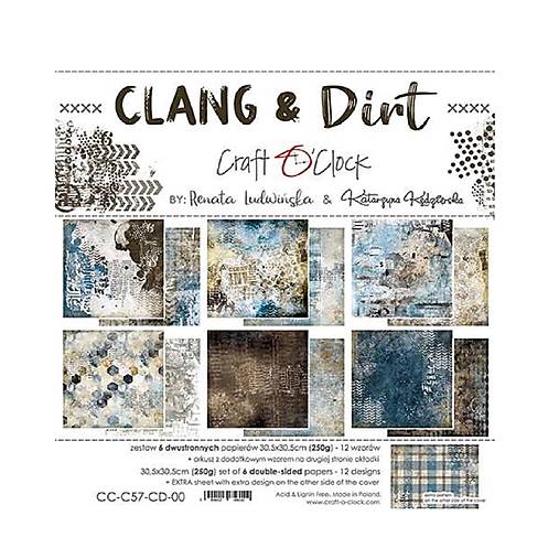 Scrapbook papier Clang and Dirt Craft o Clok  12 x 12