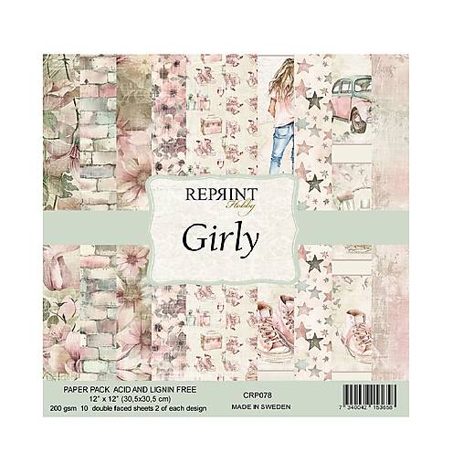 Scrapbook papier Girly Reprint 12x12