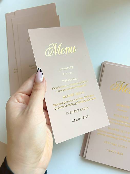 Papiernictvo - Zlaté svadobné menu - 18597442_