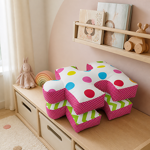 Detský textil - Veselé puzzle vankúšiky - 18600813_