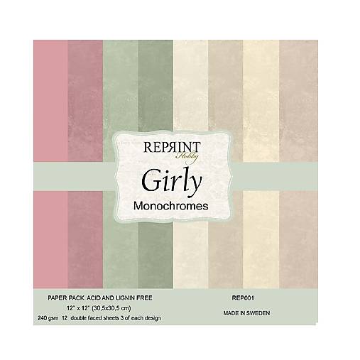 Scrapbook papier Girly Monochromes Reprint 12x12