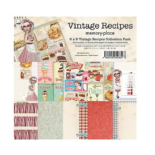 Scrapbook papier Vintage Recipes Memory Place 6x6