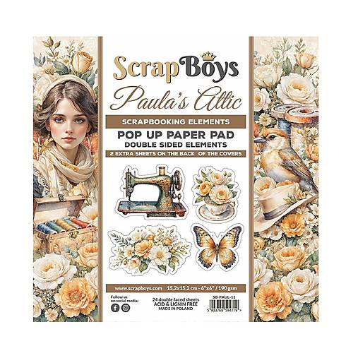 Scrapbook papier na vystrihovanie Paula's Attic Scrapboys  6x6
