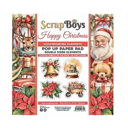 Scrapbook papier na vystrihovanie Happy Christmas Scrapboys  6x6