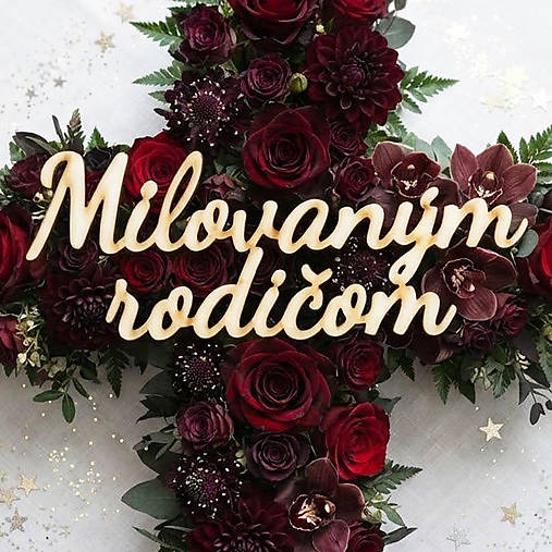 Dekorácie - Milovaným rodičom - drevený nápis 15cm - 18605966_