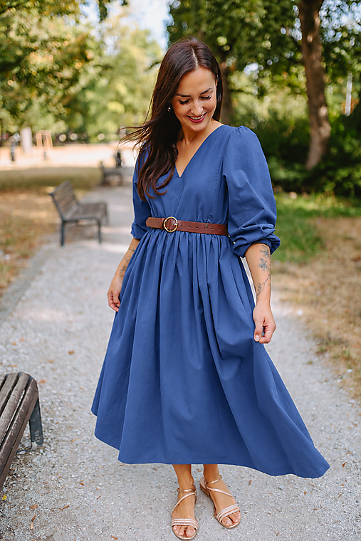 Šaty - Šaty „Boho Cotton“ – royal blue - 18606849_