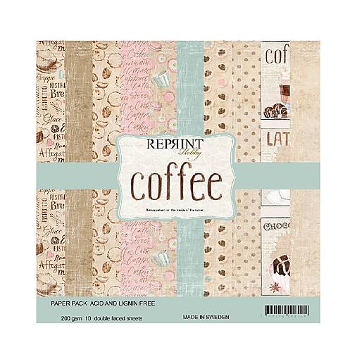 Scrapbook papier Coffe Reprint 8x8