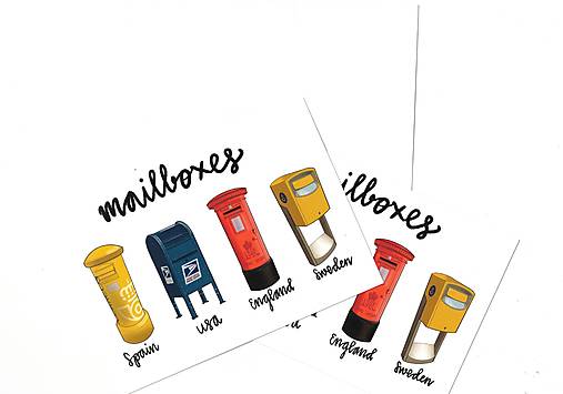 Papiernictvo - Pohľadnica "mailboxes" - 18610669_