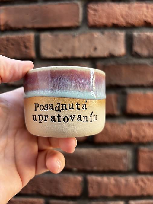 Nádoby - Posadnutá upratovaním 150ml pohárik - 18620798_